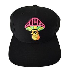 Mishka Skull Mushroom Snapback Hat Black OS